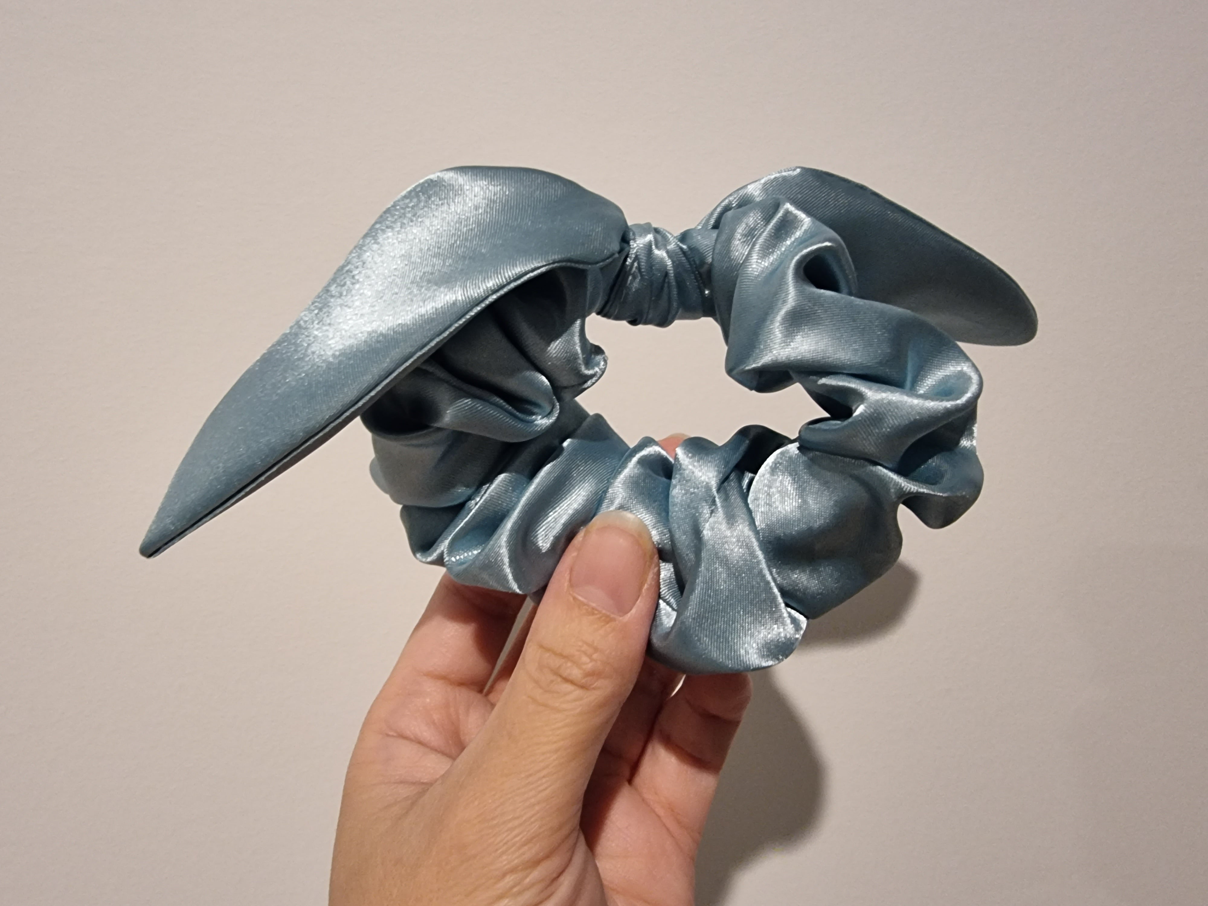 Satin Mint bunny ear scrunchie
