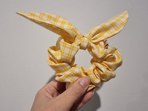 Keep Me in Check - Yellow bunny ear scrunchie