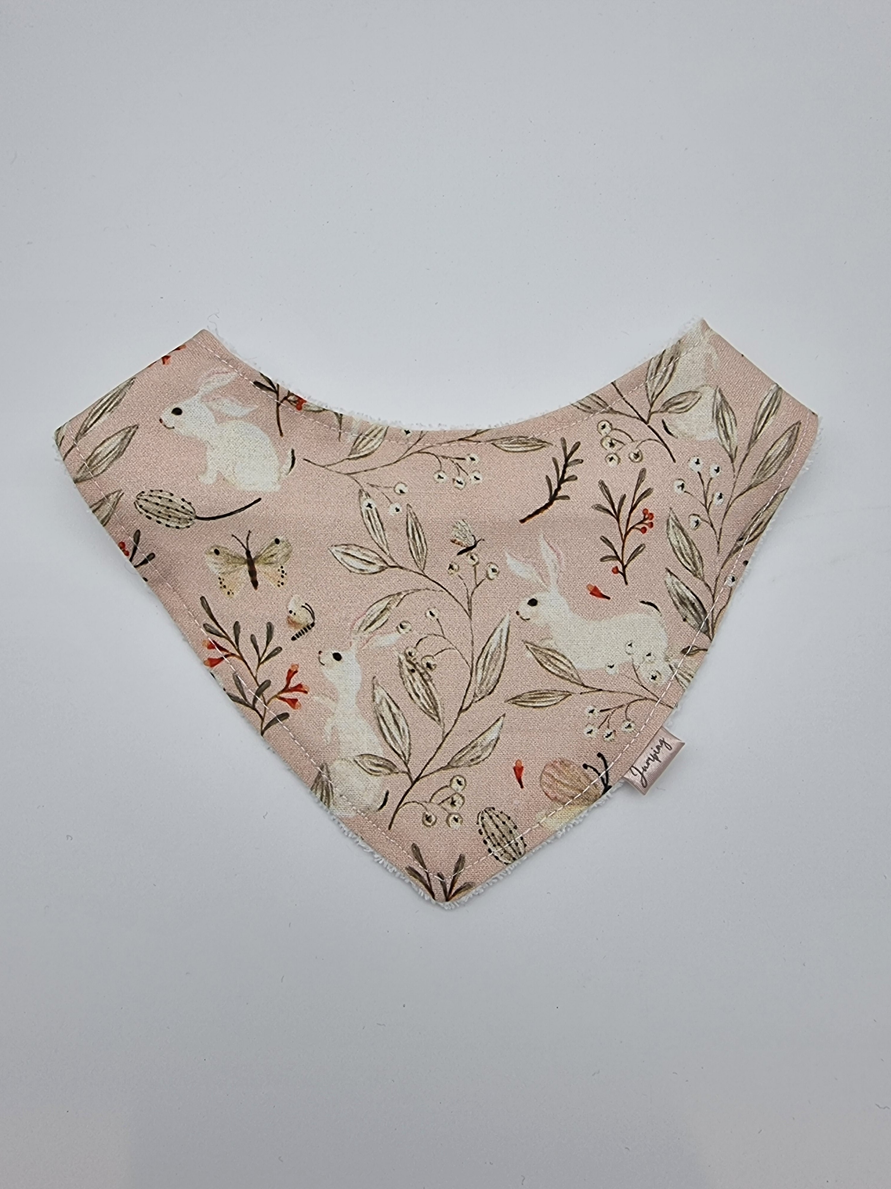 Bunnies and butterflies fitted bib