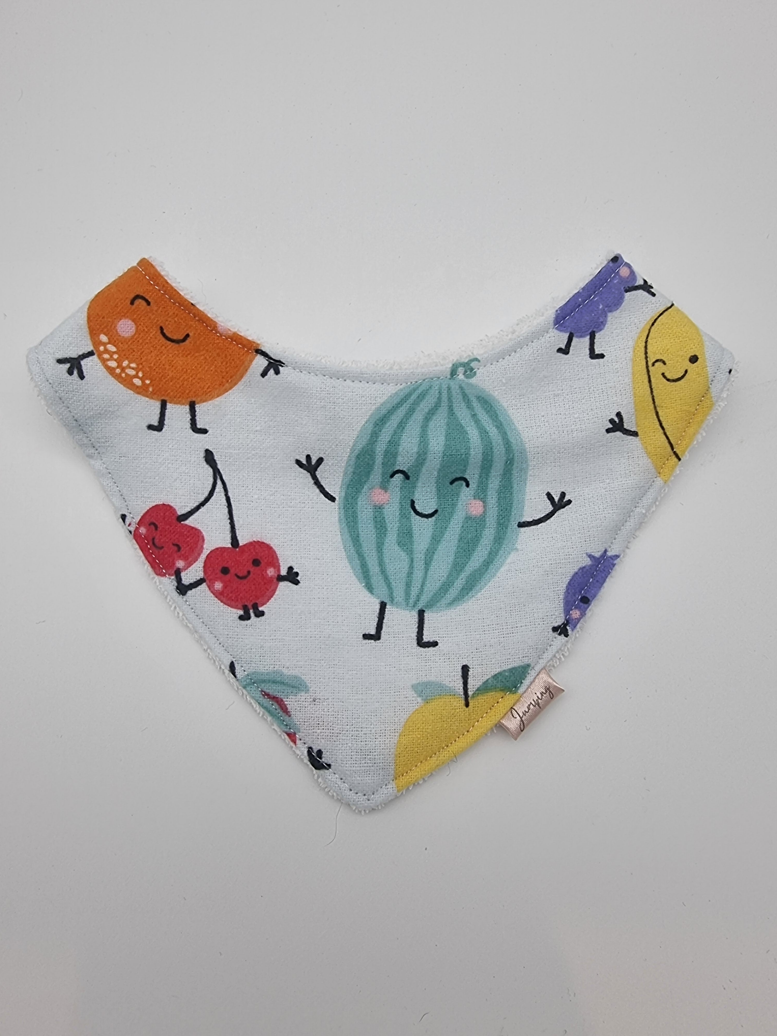 Smiley fruit fitted bib