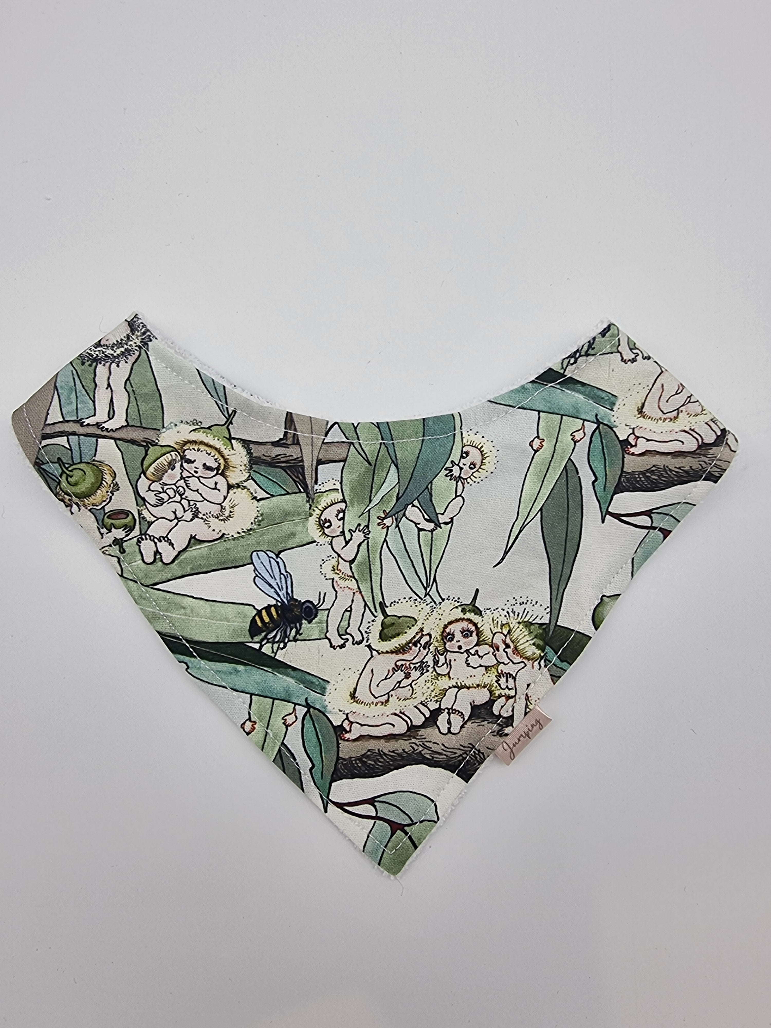 Eucalyptus Gumnut babies fitted bib