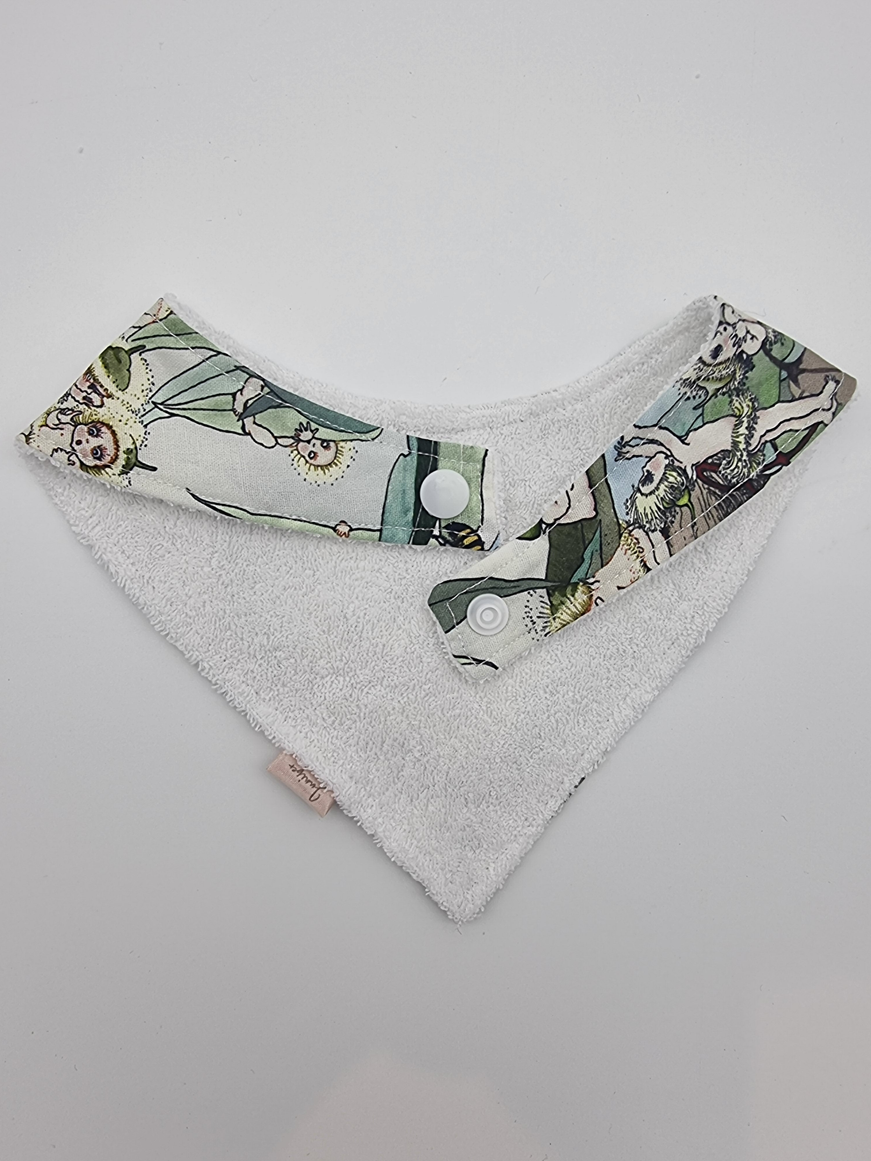 Eucalyptus Gumnut babies fitted bib