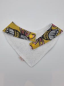 Floral mustard fitted bib