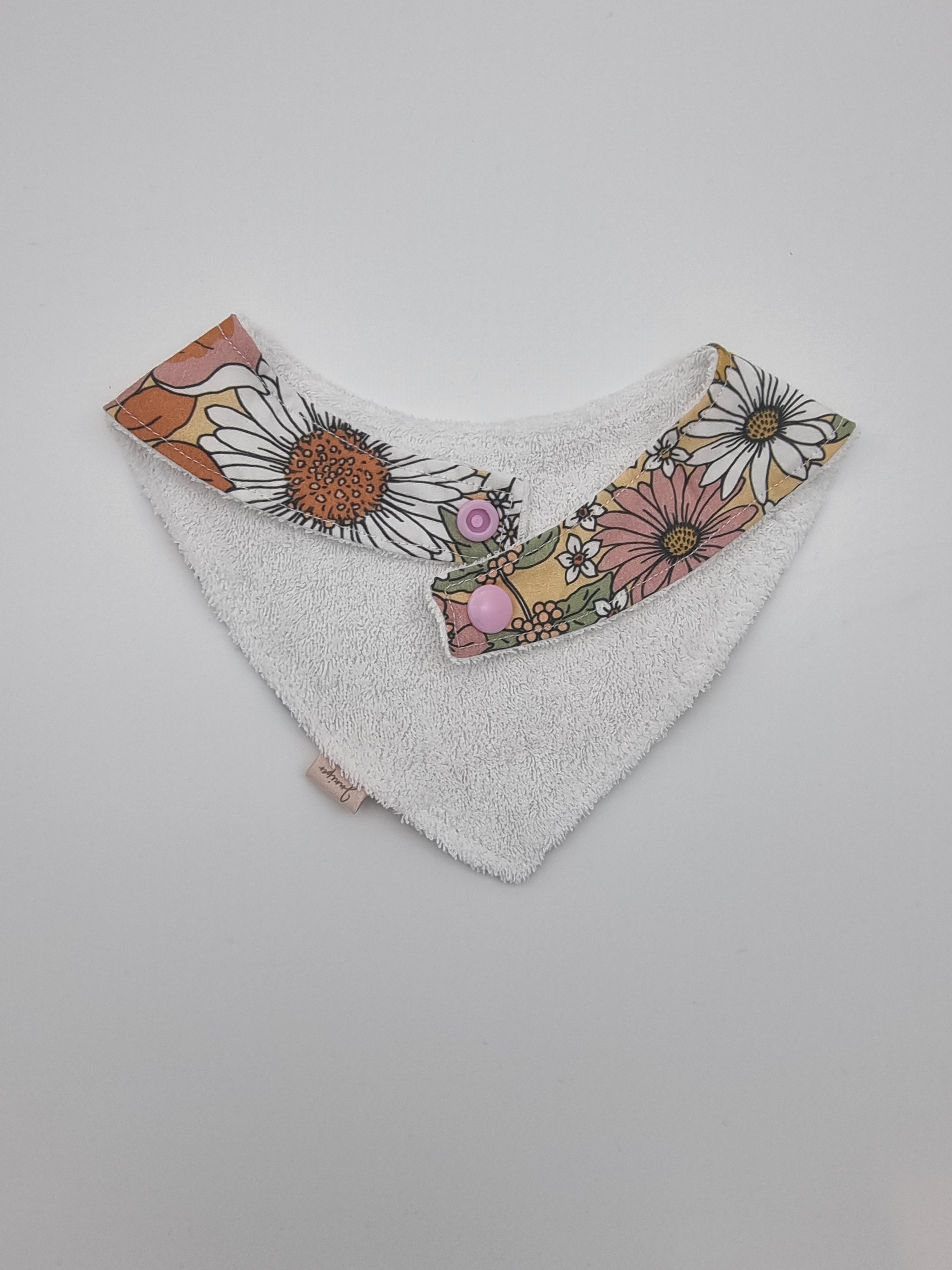 Floral pink fitted bib