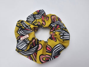 Floral mustard scrunchie