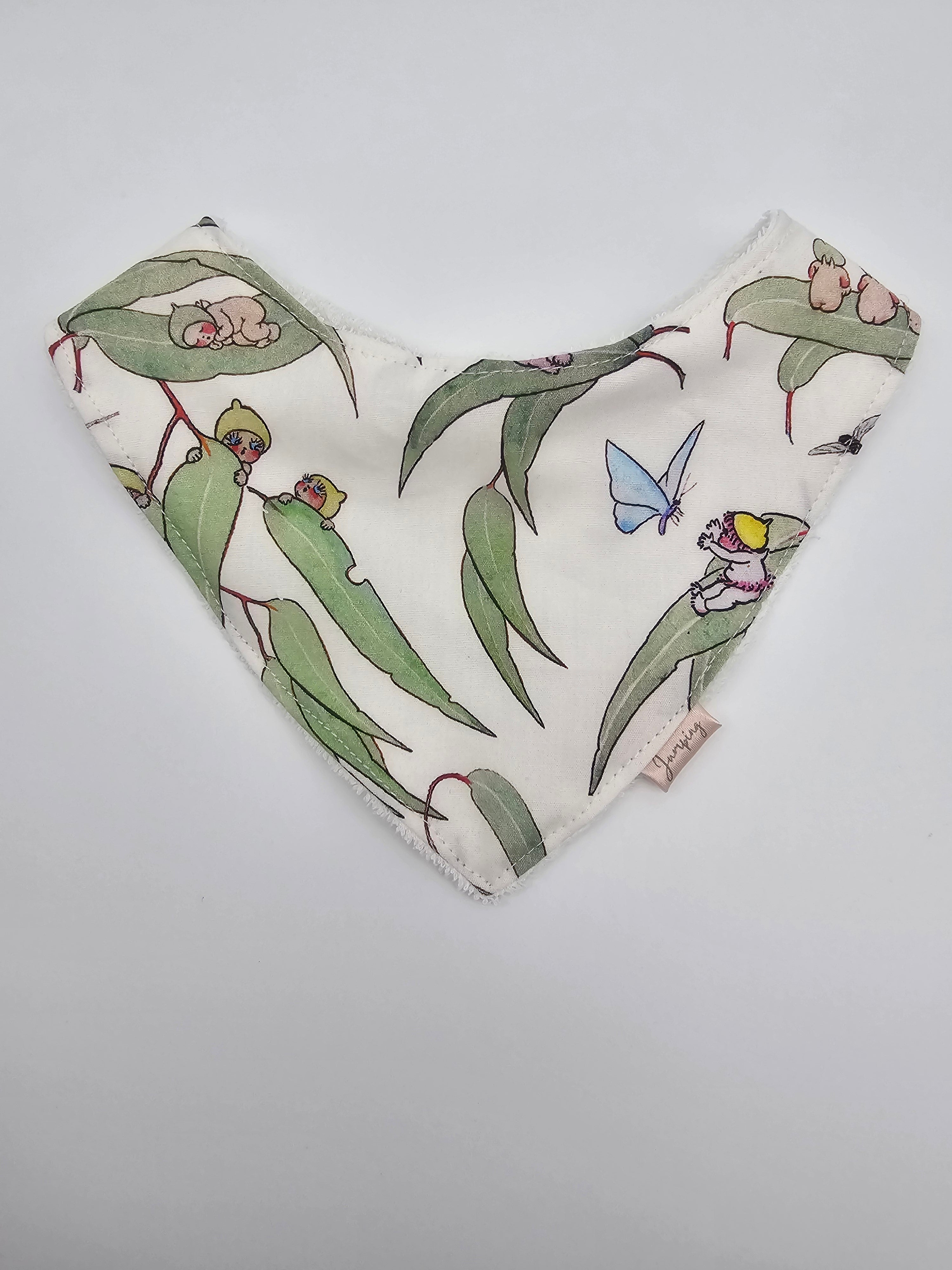 Eucalyptus gumnut babies fitted bib