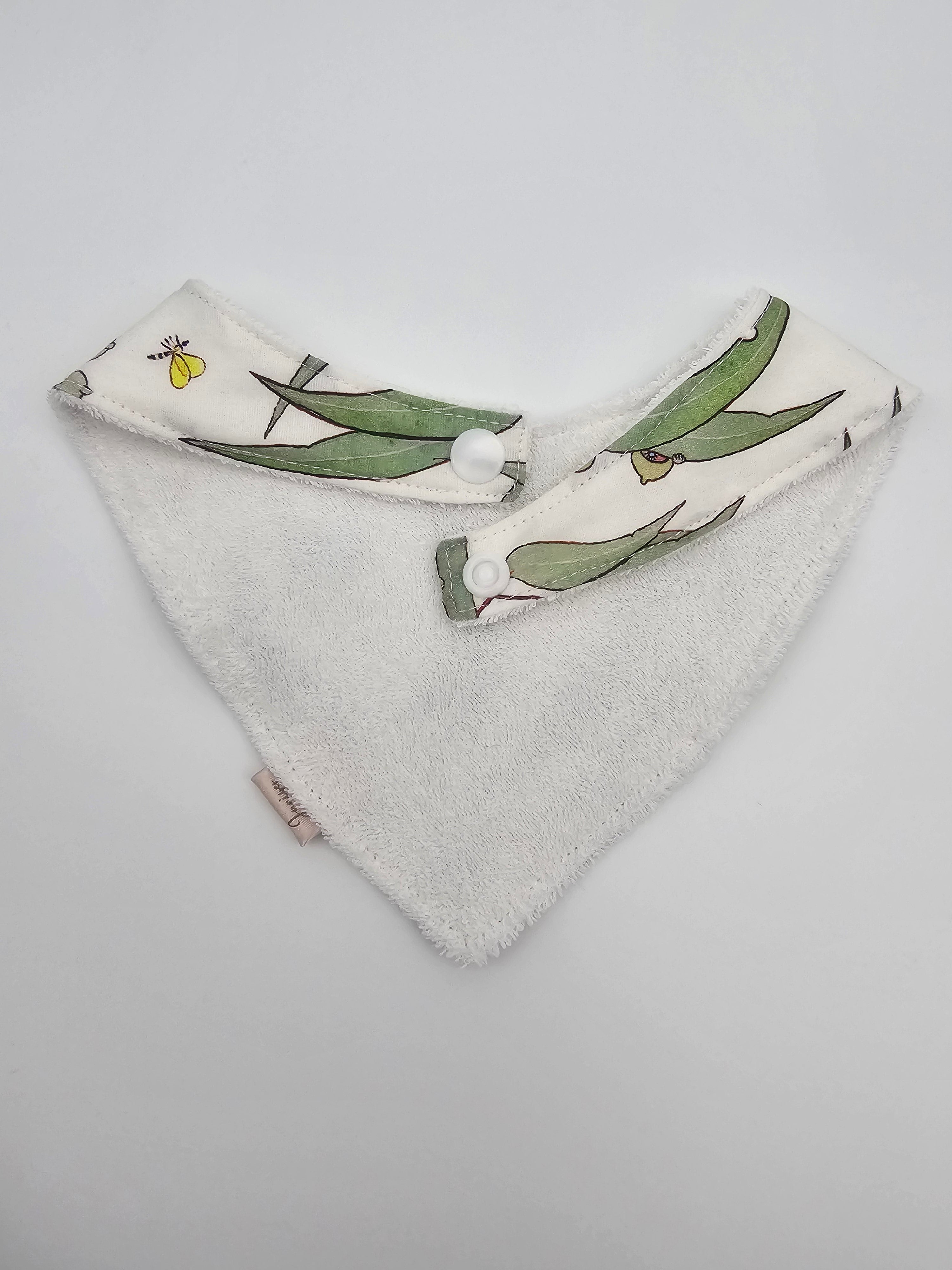 Eucalyptus gumnut babies fitted bib