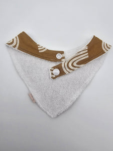 Mustard rainbow fitted bib