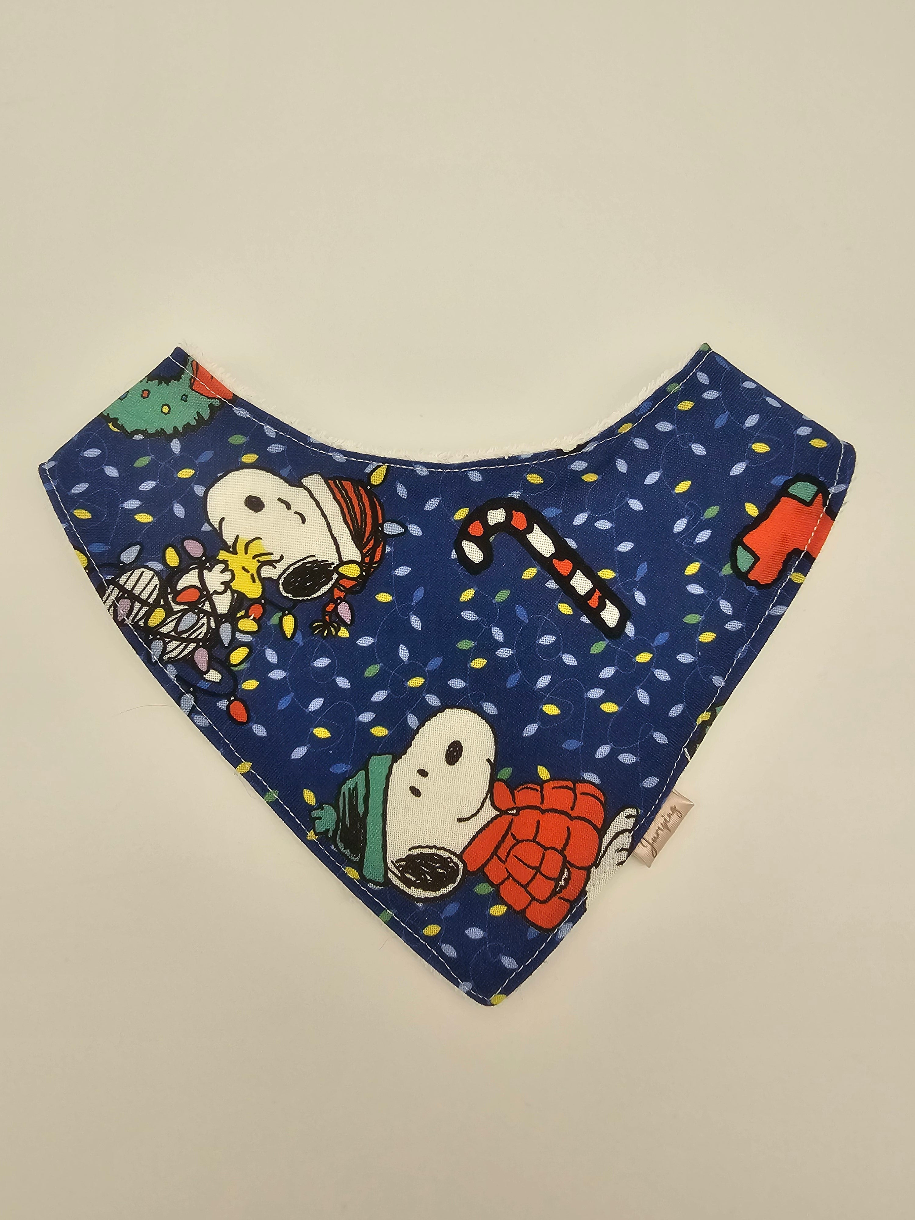 Christmas with Snoopy fitted bib