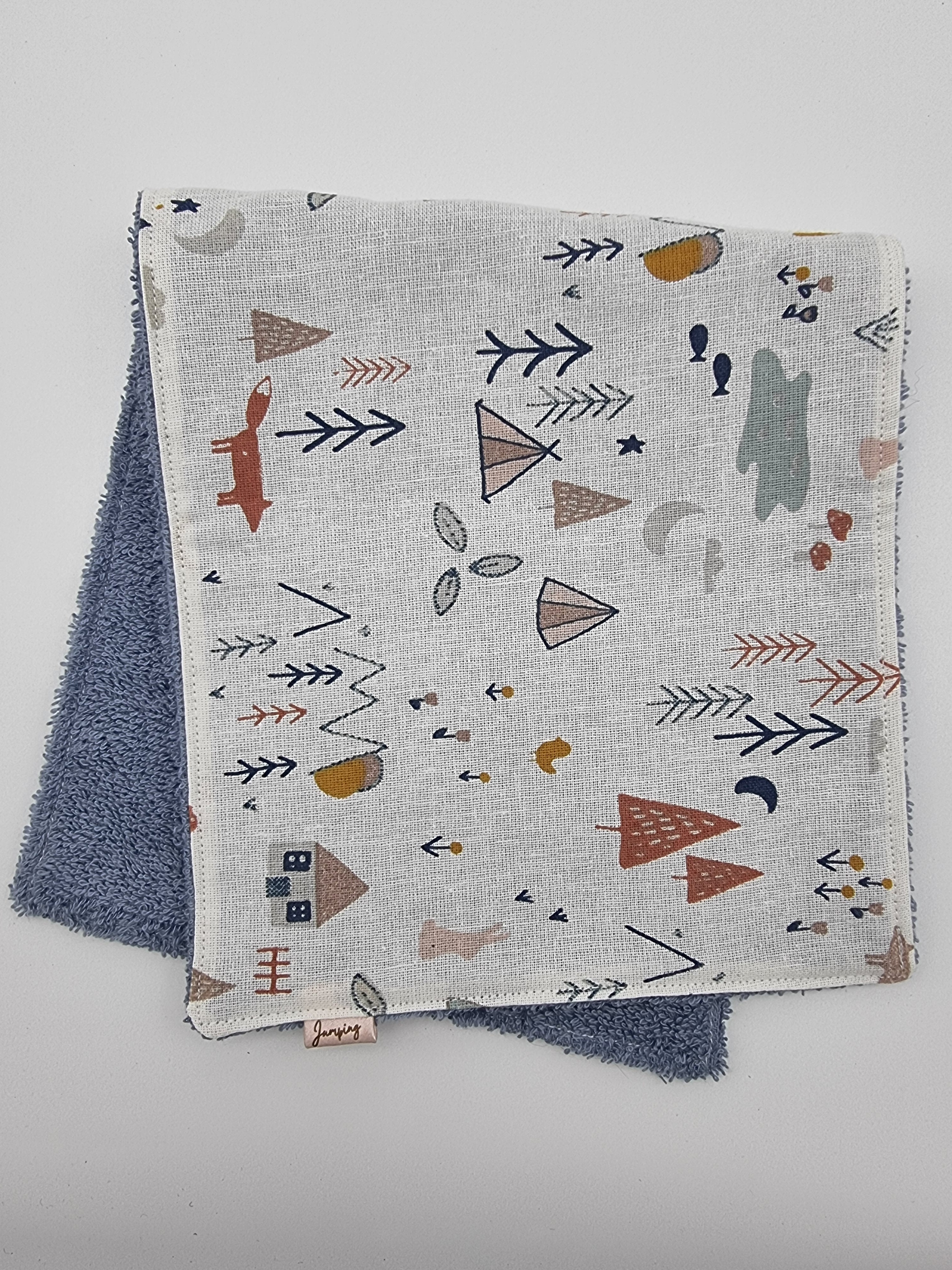 Nature - Blue Backing Burp Cloth