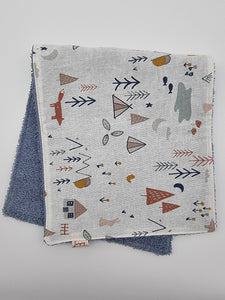 Nature - Blue Backing Burp Cloth