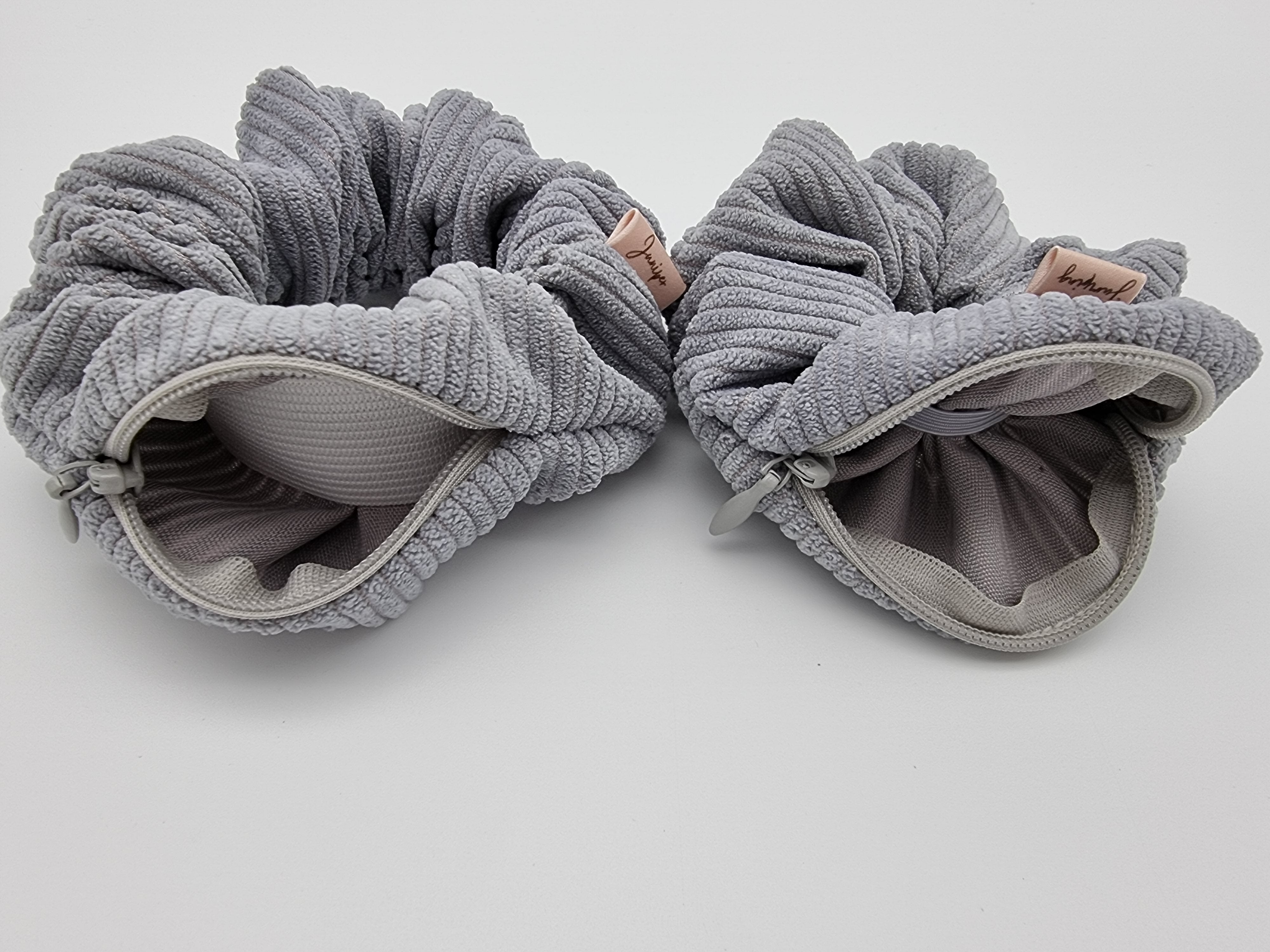 Pouch Scrunchie - Grey Cord