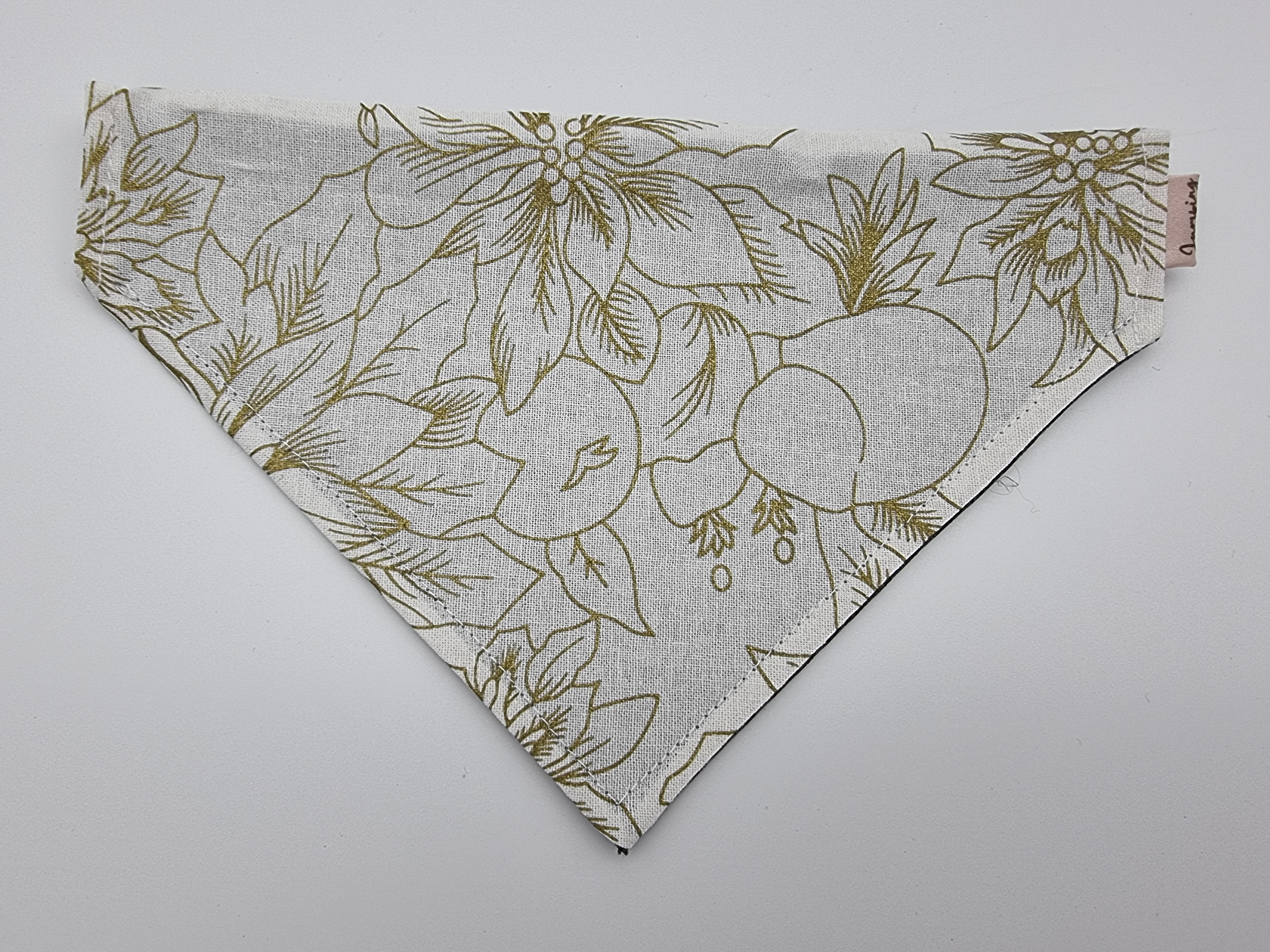 Gold Poinsettia pet bandana