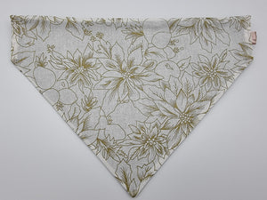 Gold Poinsettia pet bandana