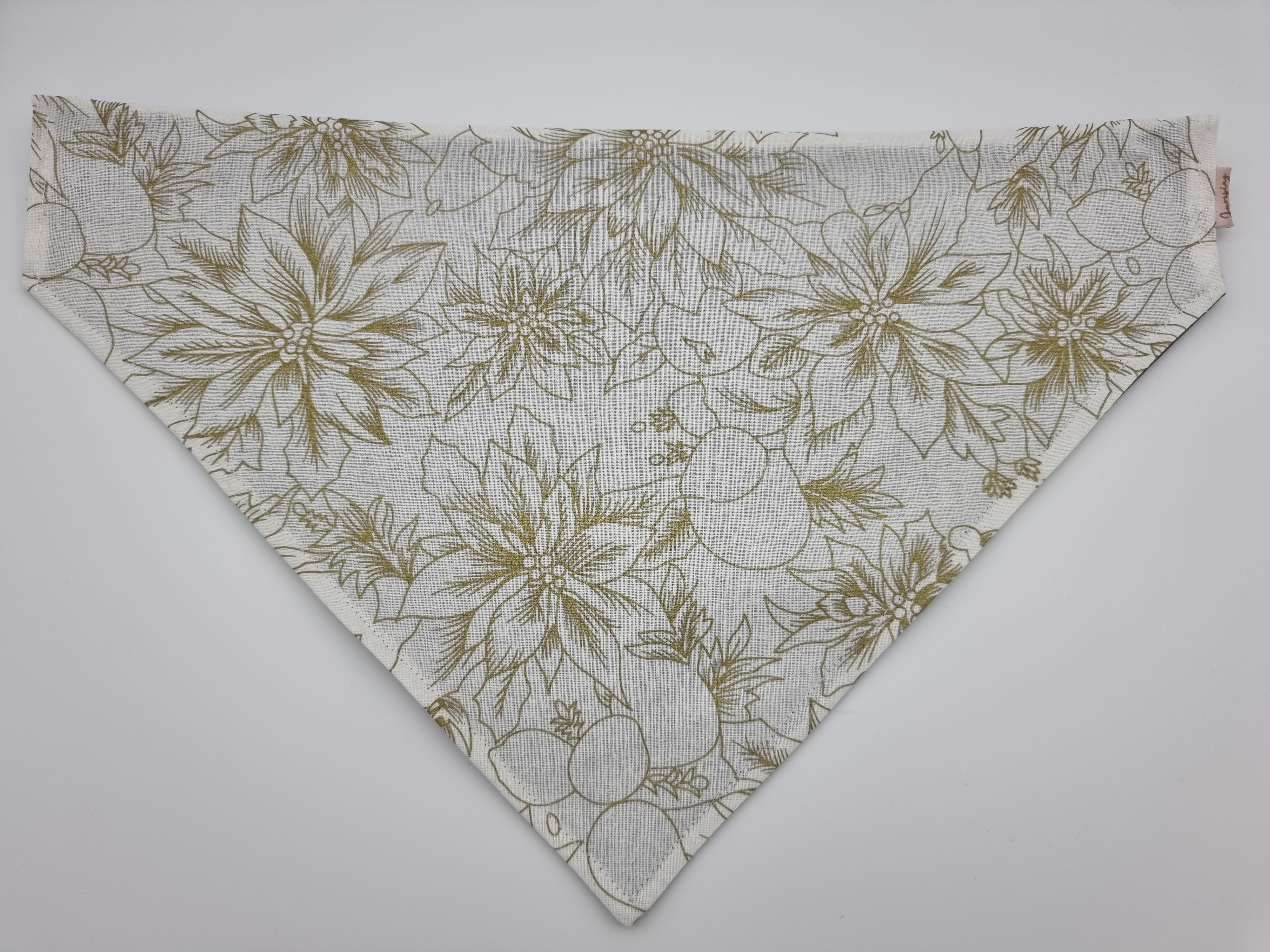 Gold Poinsettia pet bandana