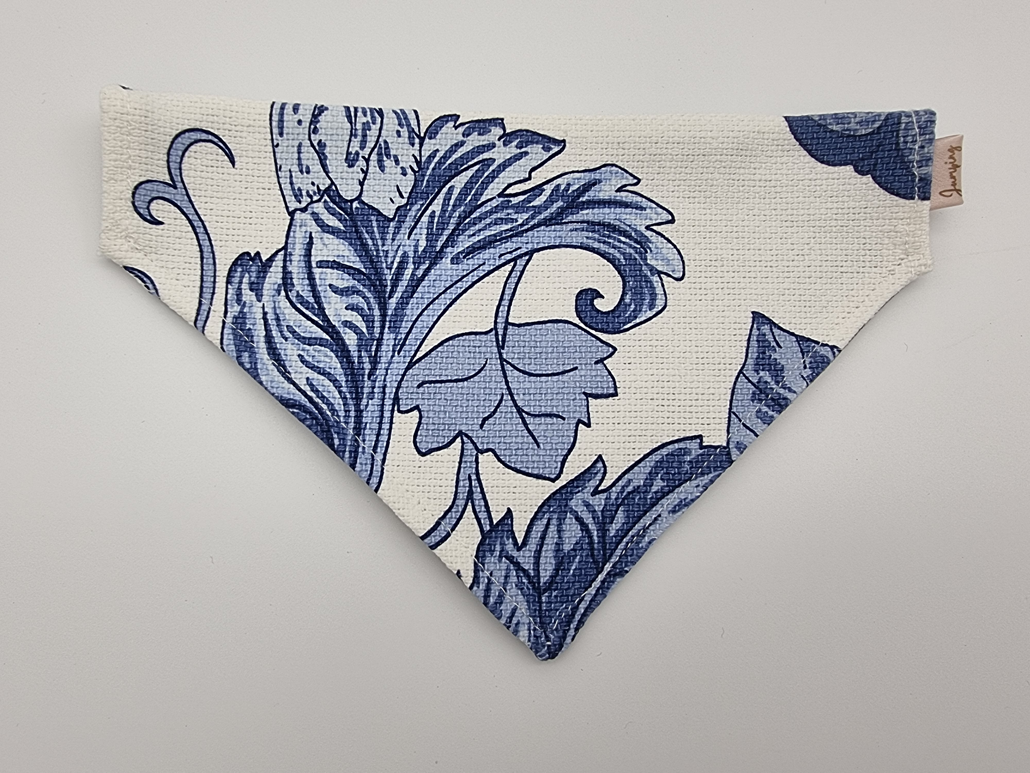 Blue Floral Canvas pet bandana