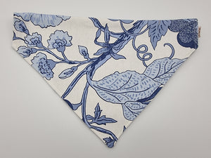 Blue Floral Canvas pet bandana