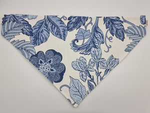 Blue Floral Canvas pet bandana