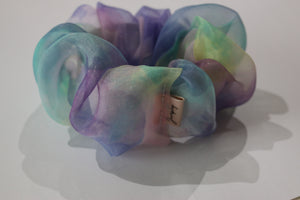 Pastel Watercolour Exposed Elastic Scrunchie